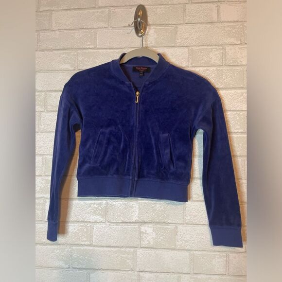 Juicy Couture Kids Classic Velour Zip up Jacket With logo and Graphic Design - Picture 2 of 7